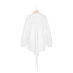 Patou Smock collar tunic in White organic cotton