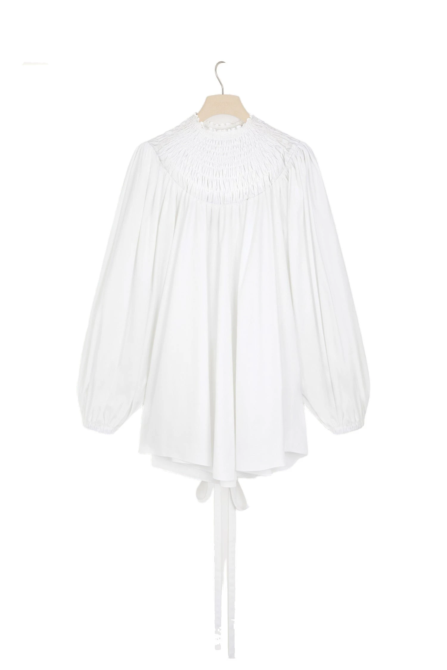 Patou Smock collar tunic in White organic cotton | Tops | Coveti Patou Smock collar tunic in White organic cotton