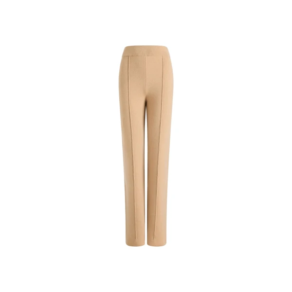 Straight leg trousers in Biscuit wool and cashmere