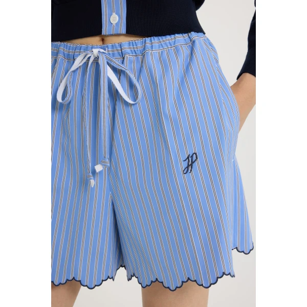 Summer shorts in Heritage Blue Stripes printed organic cotton poplin - Image 4