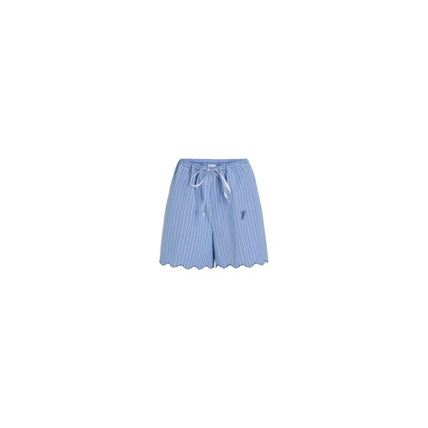 Patou Summer shorts in Heritage Blue Stripes printed organic cotton poplin