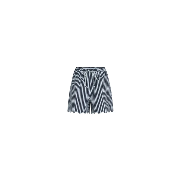 Summer shorts in Navy Stripes printed organic cotton poplin