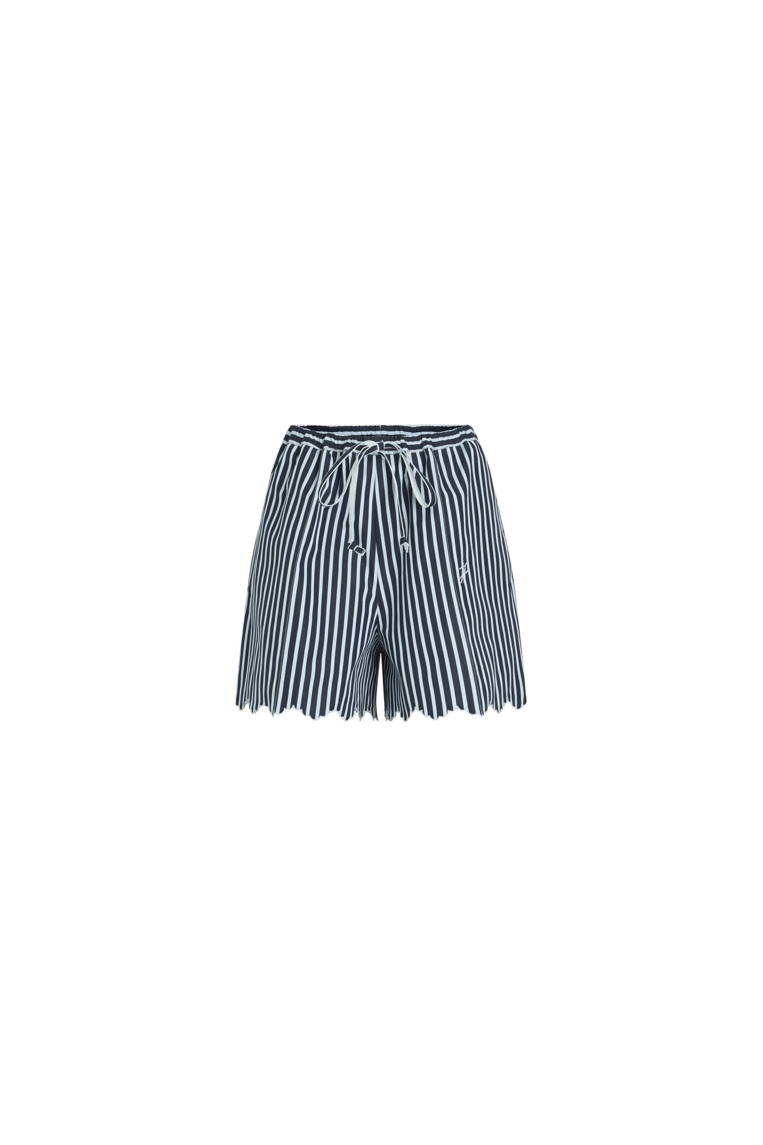 Patou Summer shorts in Navy Stripes printed organic cotton poplin | Shorts | Coveti Patou Summer shorts in Navy Stripes printed organic cotton poplin