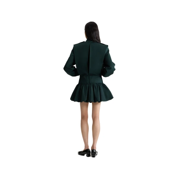 Tailored bomber jacket in Garden Green organic cotton gabardine - Image 3