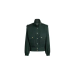 Patou Tailored bomber jacket in Garden Green organic cotton gabardine