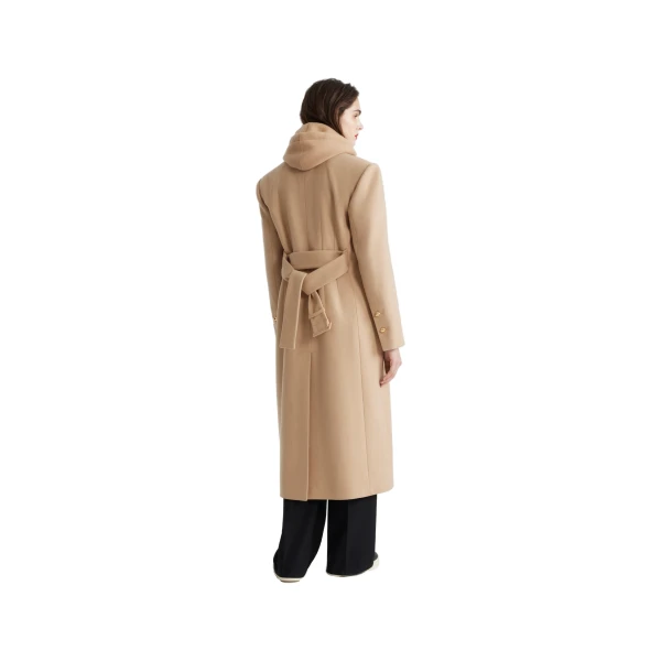 Tailored coat in Beige sustainable wool and cashmere blend - Image 3