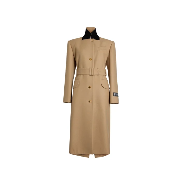 Patou Tailored coat in Beige sustainable wool and cashmere blend