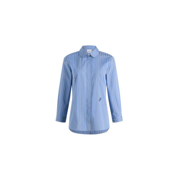 Patou Tailored shirt in Heritage Blue Stripes printed organic cotton poplin
