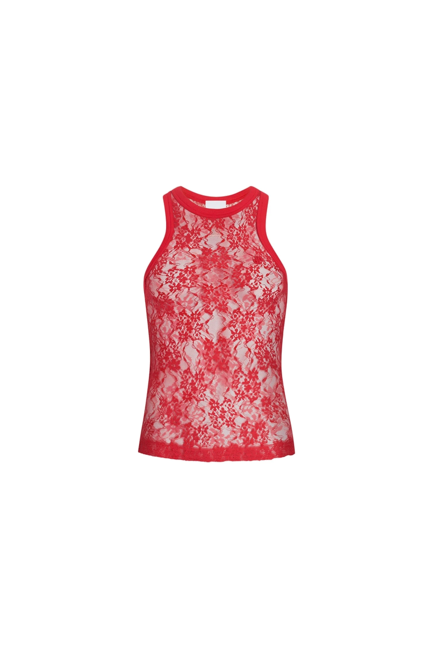 Patou Tank top in Babylone Red lace jersey | Tops | Coveti Patou Tank top in Babylone Red lace jersey