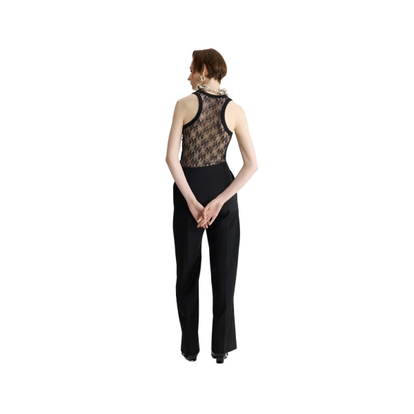 Tank top in Black lace jersey - Image 3