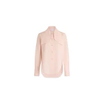 Patou Tied-collar blouse in Frost Pink organic cotton