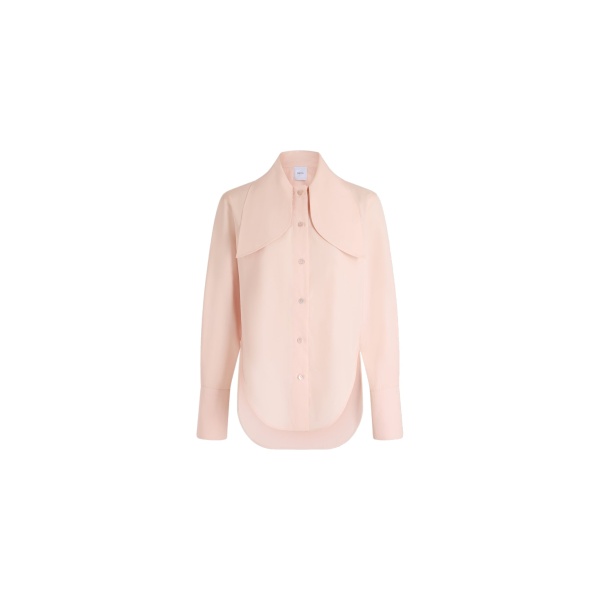 Patou Tied-collar blouse in Frost Pink organic cotton