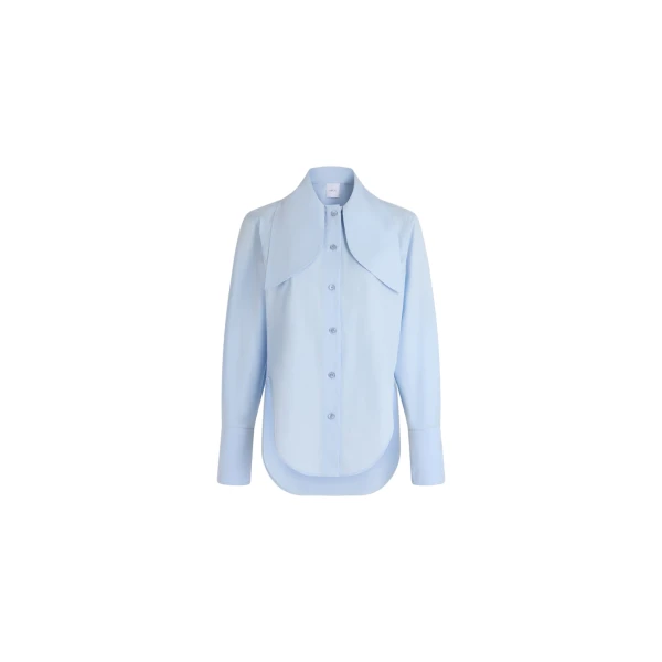 Patou Tied-collar blouse in Polar Sky organic cotton