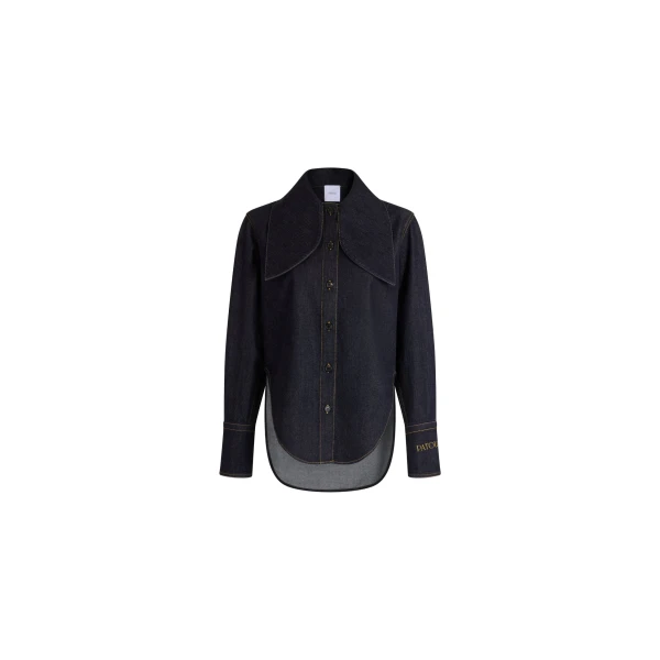 Patou Tied-collar shirt in Blue Mountain Rodeo cotton denim