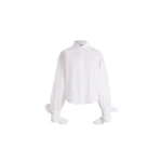Patou Tied-sleeve blouse in White organic cotton