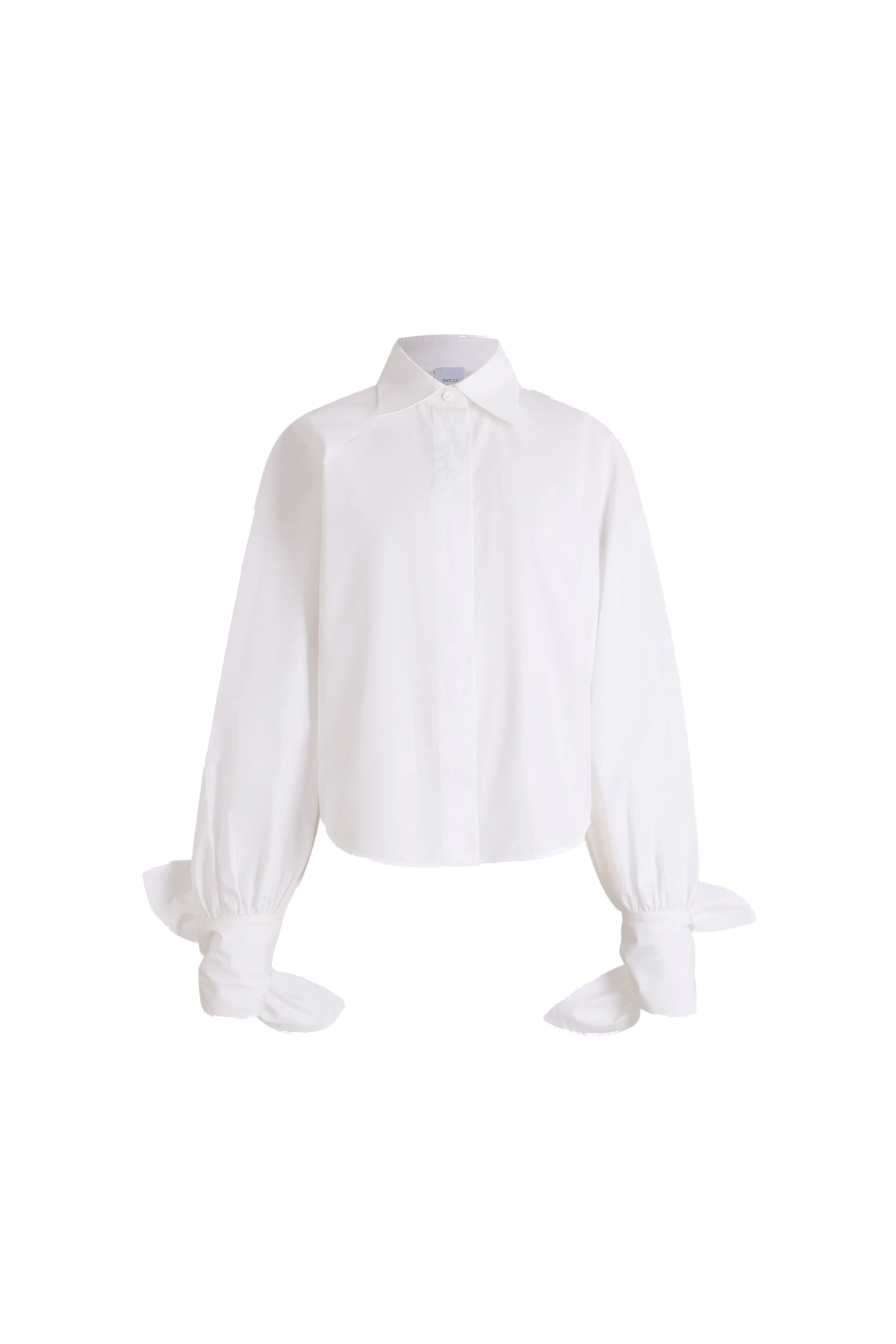 Patou Tied-sleeve blouse in White organic cotton | Tops | Coveti Patou Tied-sleeve blouse in White organic cotton