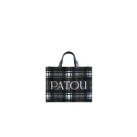 Patou Tote bag in Mist Green Tartan cotton