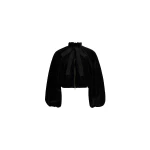 Patou Volume jacket in Black blended organic cotton velvet