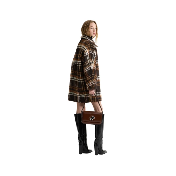 Volume parka in Autumn Checkerboard wool blend - Image 3