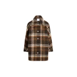 Patou Volume parka in Autumn Checkerboard wool blend