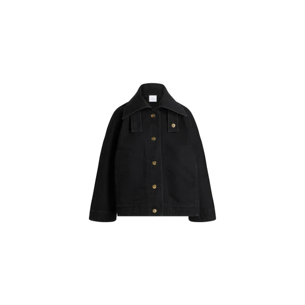 Volume parka in Khol Stone organic cotton denim
