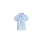 Patou Voluminous organic cotton top in Alpine Blue