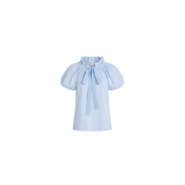 Patou Voluminous organic cotton top in Alpine Blue