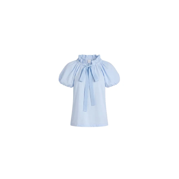 Patou Voluminous organic cotton top in Alpine Blue