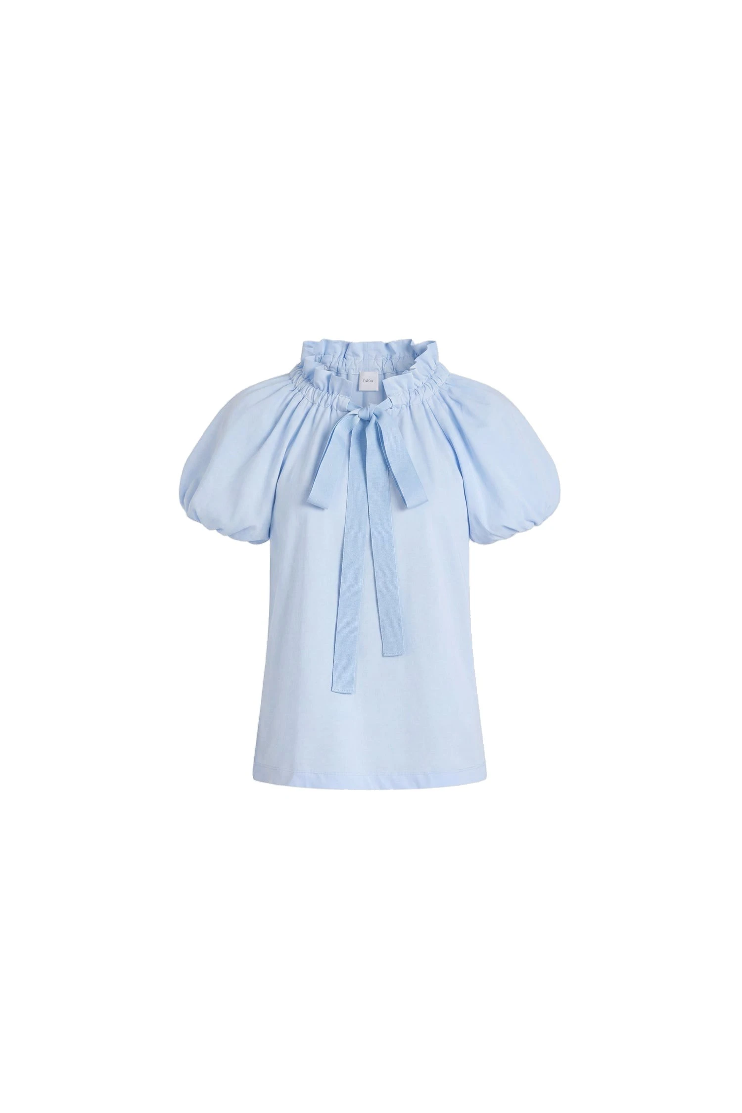 Patou Voluminous organic cotton top in Alpine Blue | Tops | Coveti Patou Voluminous organic cotton top in Alpine Blue