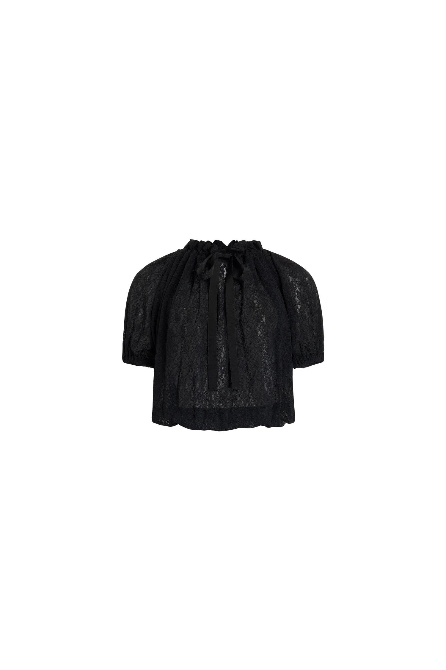 Patou Voluminous polyamide lace top in Black | Tops | Coveti Patou Voluminous polyamide lace top in Black