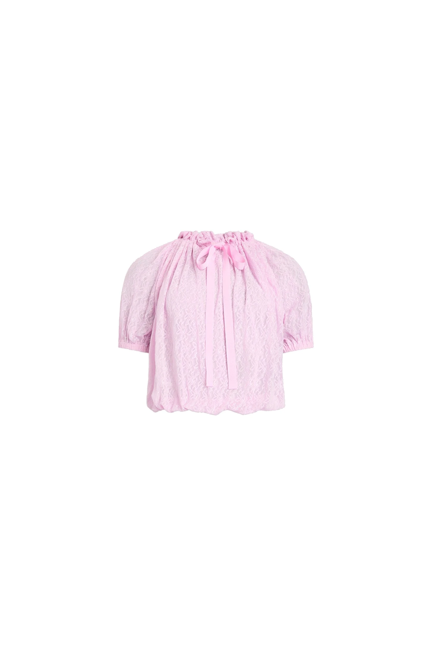 Patou Voluminous polyamide lace top in Pink Parfait | Tops | Coveti Patou Voluminous polyamide lace top in Pink Parfait