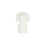 Patou Waffle knit mini dress in Ivory cotton