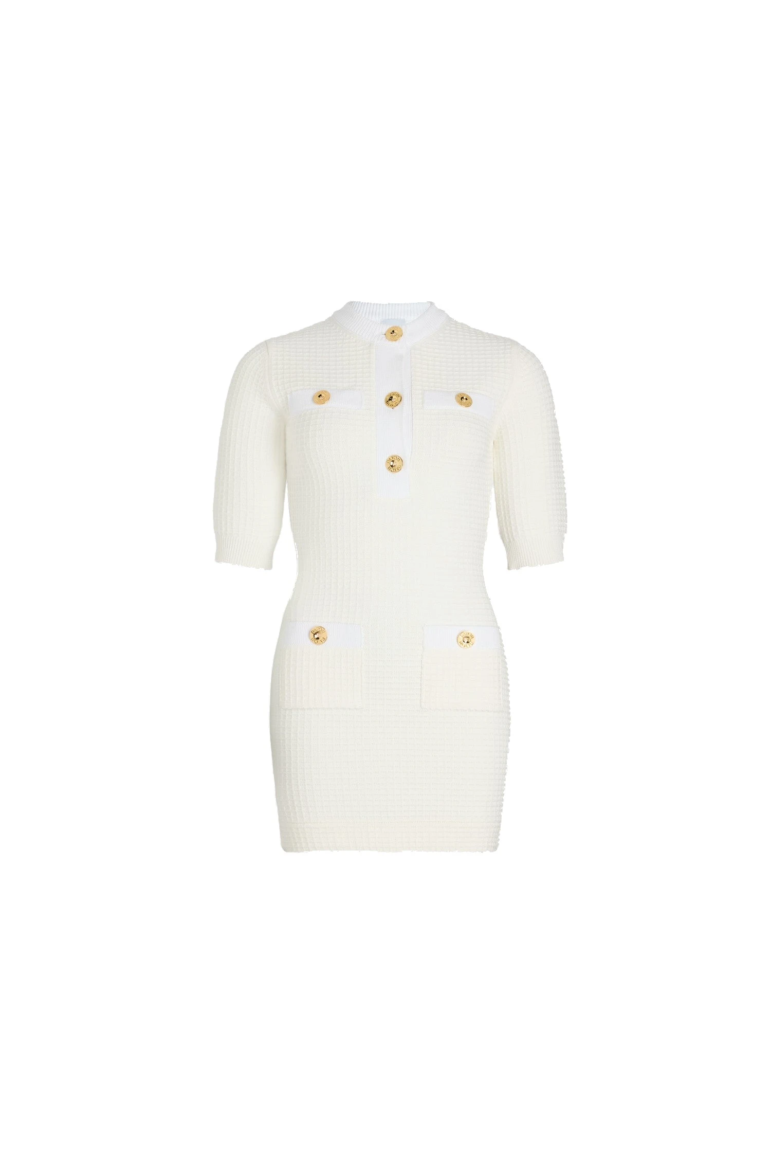 Patou Waffle knit mini dress in Ivory cotton | Dresses | Coveti Patou Waffle knit mini dress in Ivory cotton