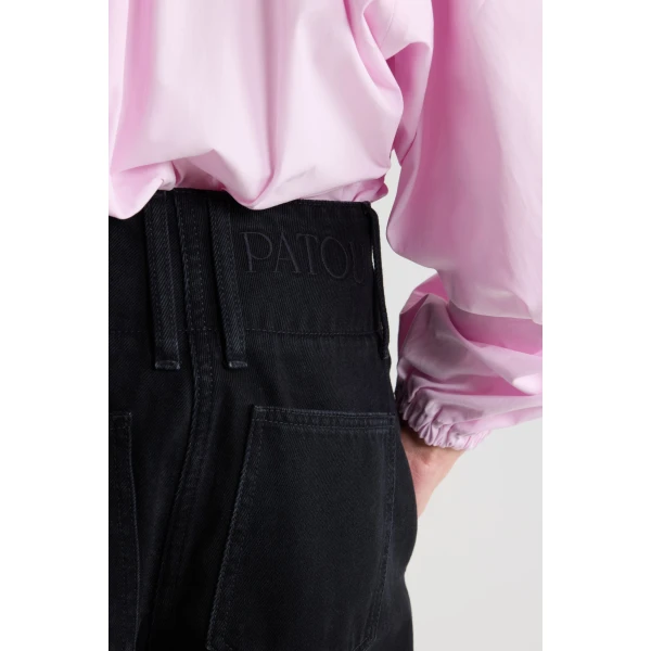 Wide waistband trousers in Khol Stone organic cotton denim - Image 4