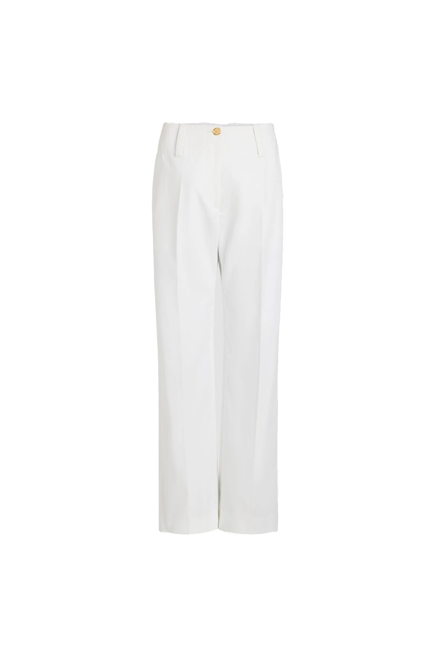 Patou Wide waistband trousers in White organic cotton gabardine | Pants | Coveti Patou Wide waistband trousers in White organic cotton gabardine