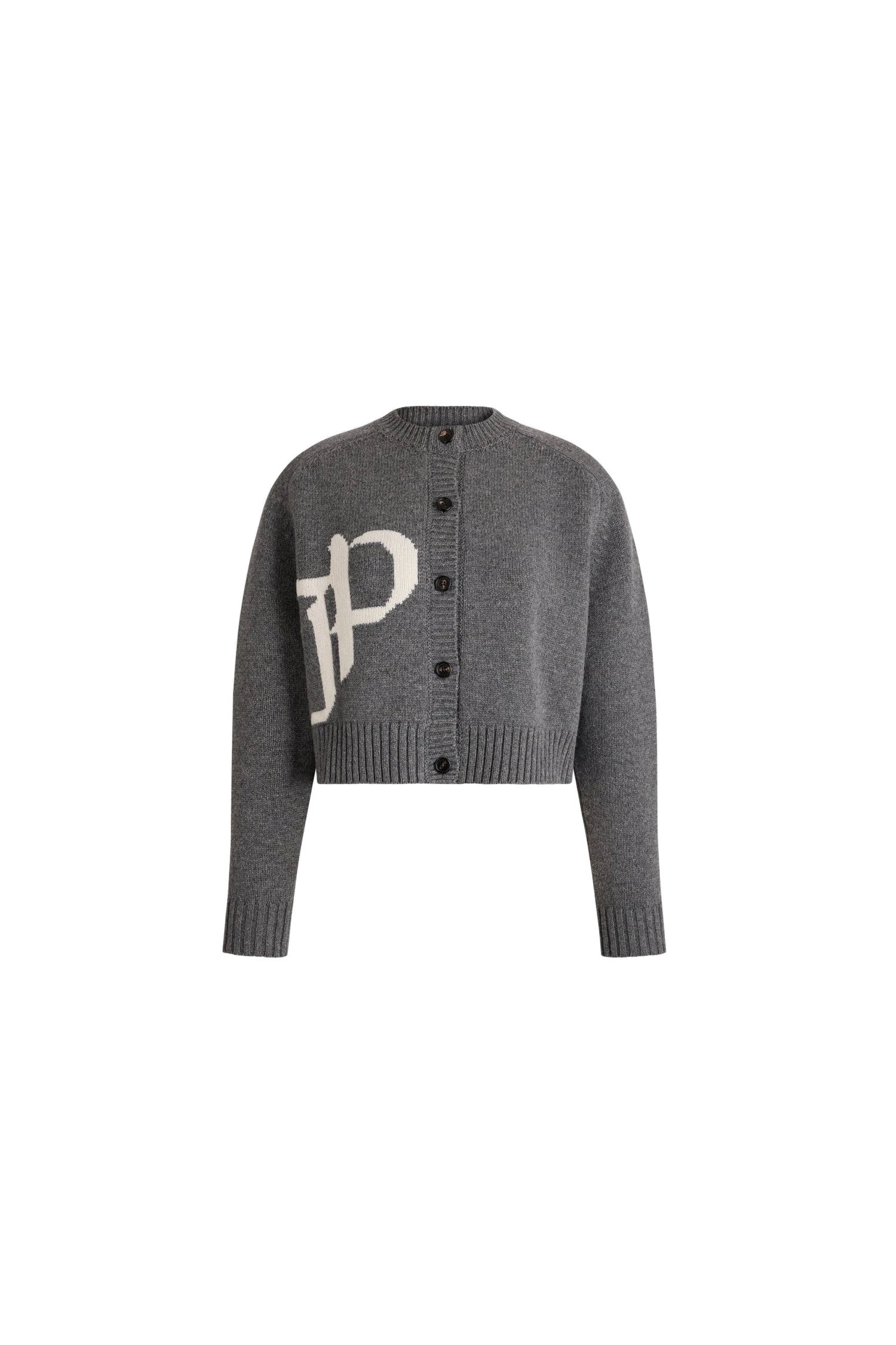 Patou Wool and cashmere cardigan in Winter Slate | Knitwear | Coveti Patou Wool and cashmere cardigan in Winter Slate