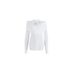 Patou Wrap blouse in White organic cotton poplin
