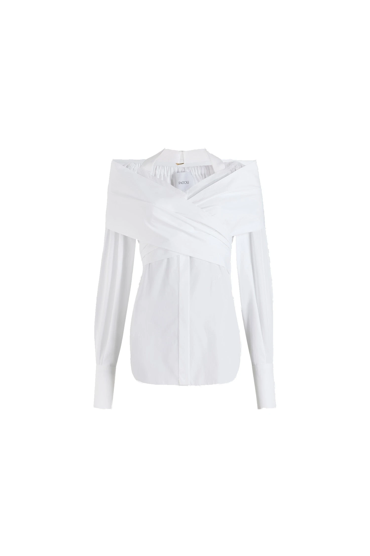 Patou Wrap blouse in White organic cotton poplin | Tops | Coveti Patou Wrap blouse in White organic cotton poplin