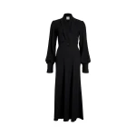 Patou Wrap bodice maxi dress in Black sustainable crepe