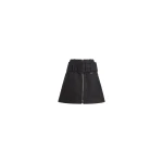 Patou Zip front belted mini skirt in Mercury wool