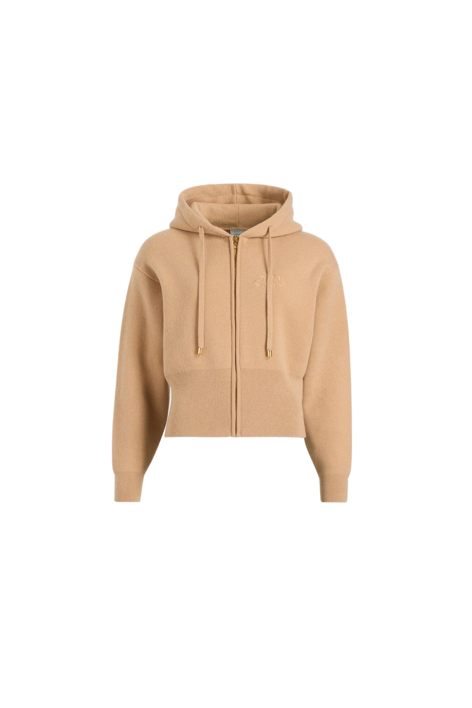 Patou Zip-up hoodie in Biscuit wool and cashmere | Hoodies | Coveti Patou Zip-up hoodie in Biscuit wool and cashmere