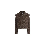 Patou Zip-up jacket in Frozen Wood wool and cashmere