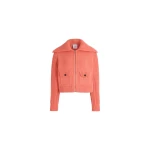 Patou Zip-up jacket in Winter Blush wool and cashmere