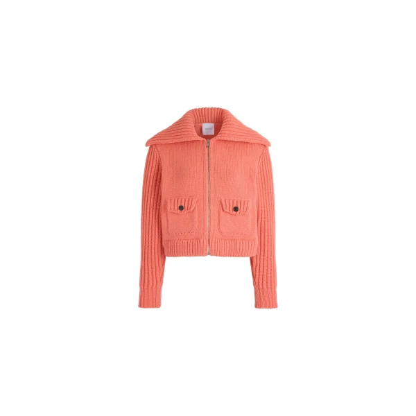 Zip-up jacket in Winter Blush wool and cashmere