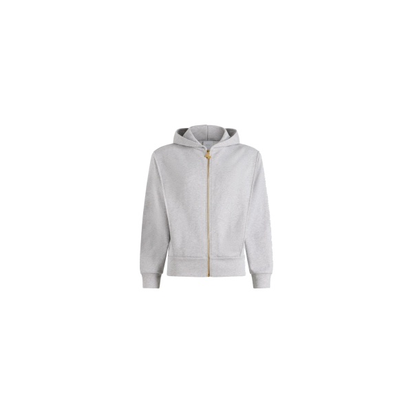 Patou Zipped hoodie in Grey Pearl organic cotton