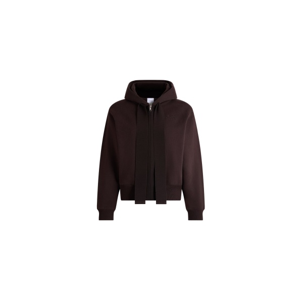 Patou Zipped hoodie in Winter Mocha organic cotton