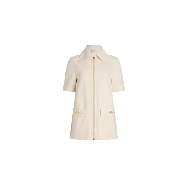 Zipped mini dress in Natural cotton denim