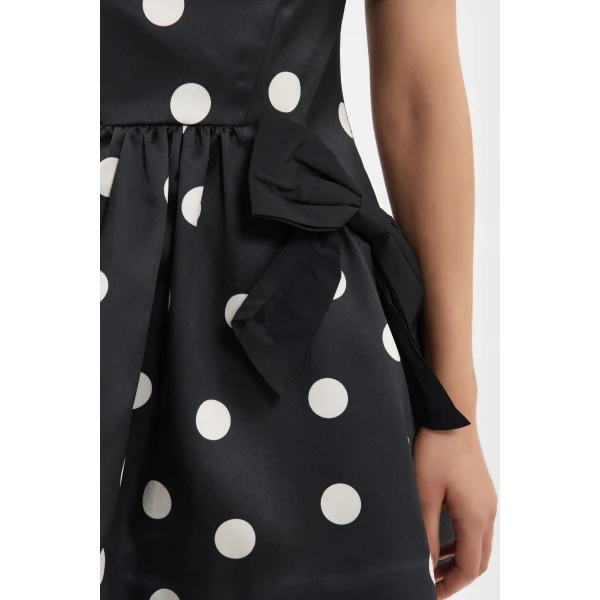 Rebecca Vallance Bacio Short Sleeve Mini Dress in Black
