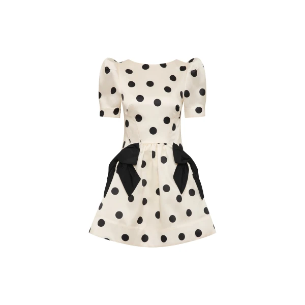 Rebecca Vallance Bacio Short Sleeve Mini Dress in Cream