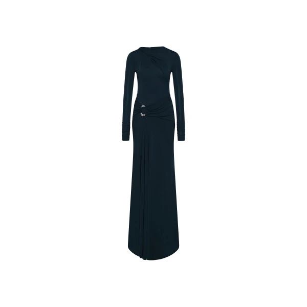Kiana Long Sleeve Maxi Dress in Teal